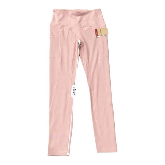 Reebok Size XS Precision High Rise 7/8 Leggings In Pale Mauve Pink NWT - Picture 7 of 11